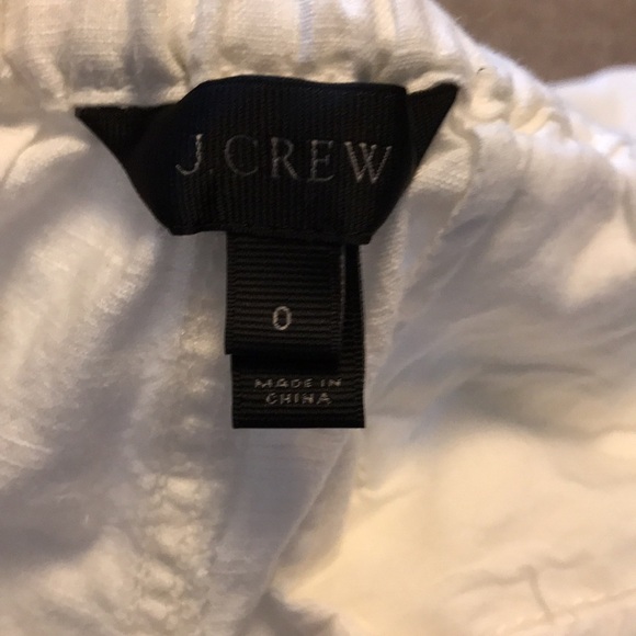 J. Crew White Linen Cropped Pants Size 0 - Picture 9 of 9